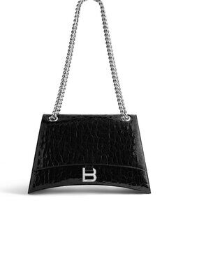 BALENCIAGA CRUSH CHAIN MEDIUM BAG Crocodile Embossed - AUTHENTIC